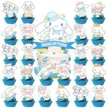 SANRIO 25pcs Ghost Dog Theme Cake Forks & Flags, Suitable For Home Birthday Party, School Gathering DIY Cake Forks, Outdoor Dining, Suitable For Birthday And Family Gathering Balloon Decoration - View 6