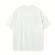 Camiseta Casual de Mujer con Estampado Floral de Rosas, Corte Holgado, Manga Corta, Camiseta de Moda de Verano, 220g - Blanco - Ver 2