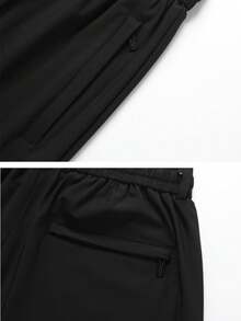 Driftmere New Men's Casual Business Straight Leg Pants, Elastic Quick-Dry Ice Silk Pants, Elastic Waistband With Belt Loops - Black - View 6