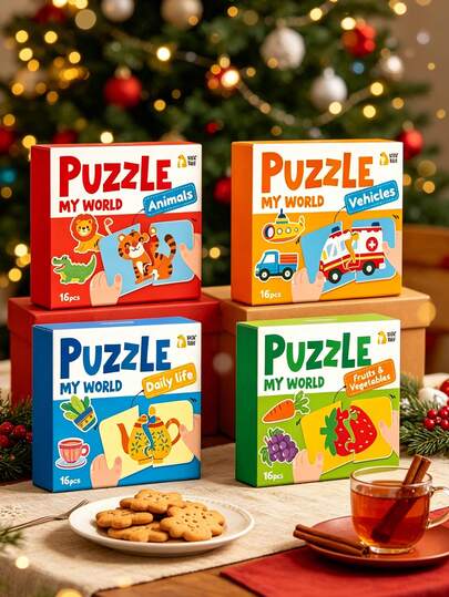 beartale 16pcs Montessori Puzzle Toys, Suitable For Early Childhood Education, Developing Concentration And Fine Motor Skills, Made Of High-Quality Thick Printed Cardboard, Parent-Child Interactive Game, Early Learning Fun, Simple And Entertaining Activity Toys, Puzzle Game, Puzzle Gift, Teaching Supplies, Infant & Toddler Educational Toys, Classroom Supplies, Student Stationery, School Supplies, Back To School Gift, Children's Birthday Gift