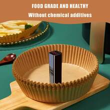 100pcs Round Air Fryer Paper Baking Paper Tray Silicone Oil Paper Special Paper Paper Bowl Air Fryer Special Paper Plate FDA Suitable For 0.79-1.32gal Air Fryer 6.3*1.77inch - 100 - View 7