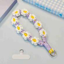 1 pieza Estilo Ins Europeo Flor de Margarita Tejida Encanto de Teléfono, Llavero, Colgante de Bolso, Regalo - Multicolor - Ver 10