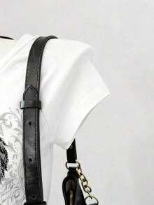 Camiseta de mujer casual de cuello en V retro, con atar, de manga corta y contraste de color, adecuada para el verano - Blanco 3 - Ver 8