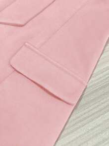 Vestido de mujer de unicolor, cuello redondo, ajustado, con lazo delantero y sin mangas - Rosa - Ver 7