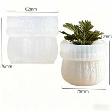 Cubulo 樹脂矽膠模具 - 針織毛衣紋理容器，易脫模，多用途且可重複使用 | 蠟燭製作模具，DIY 環氧樹脂與黏土石膏手工藝，適用於溫馨家居裝飾、婚禮中心裝飾 | 樹脂工匠與季節性手工藝者的理想選擇 - 模具G13 - 查看 5