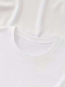 Short-Sleeved T-Shirt With Heart-Shaped Watermelon Print, Casual Round Neck, Women's Clothing. - 白色 - 查看 3