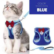 Cat Leash Set, Soft Breathable Vest With Reflective Strip, Escape-Proof Cat Harness, Suitable For Walking Cats And Outdoor Activities, Pet Vest Leash - Multicolor - View 14