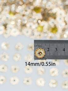 50/80/120/500pcs Rhinestone Beads, Fashion Champagne Gold Rhinestone Decor Jewelry Making Beads, Suitable For Craft Making - 14mm Champagne Gold Diamond - View 7