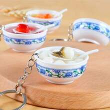 1pc/2pcs Realistic Food Bowl & Noodle Keychain, Creative Mini Food Toy Pendant, Unique Bag Charm & Small Gift - Multicolor - View 3
