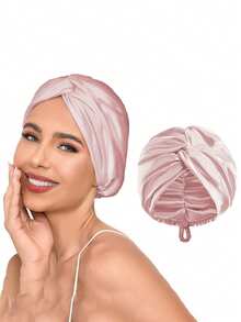 1 chiếc khăn trùm đầu bằng lụa, chống tĩnh điện, giúp giữ nếp tóc khi sấy và tạo kiểu, kèm theo dây buộc tóc cùng màu. - A - Xem 2