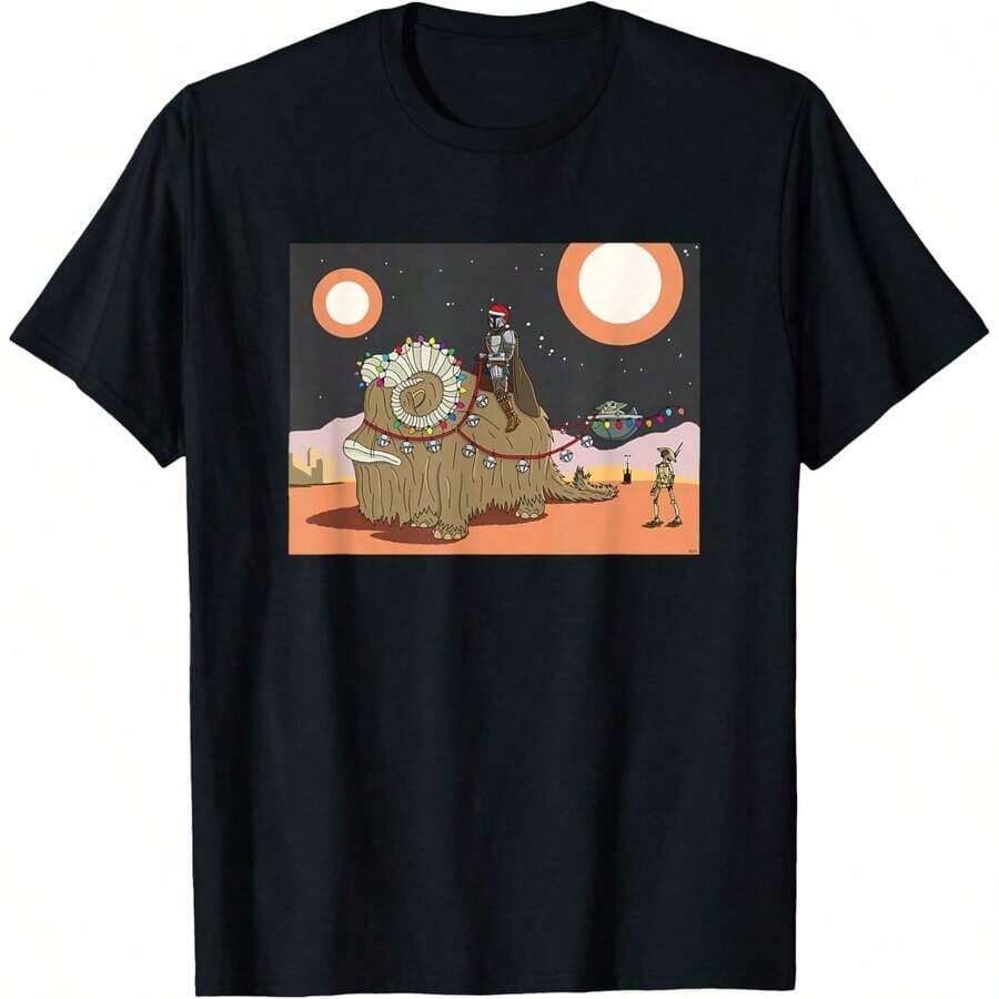 Mandalorian & Grogu Christmas Jingle Bell Bantha T-Shirt - màu đen - Xem 1