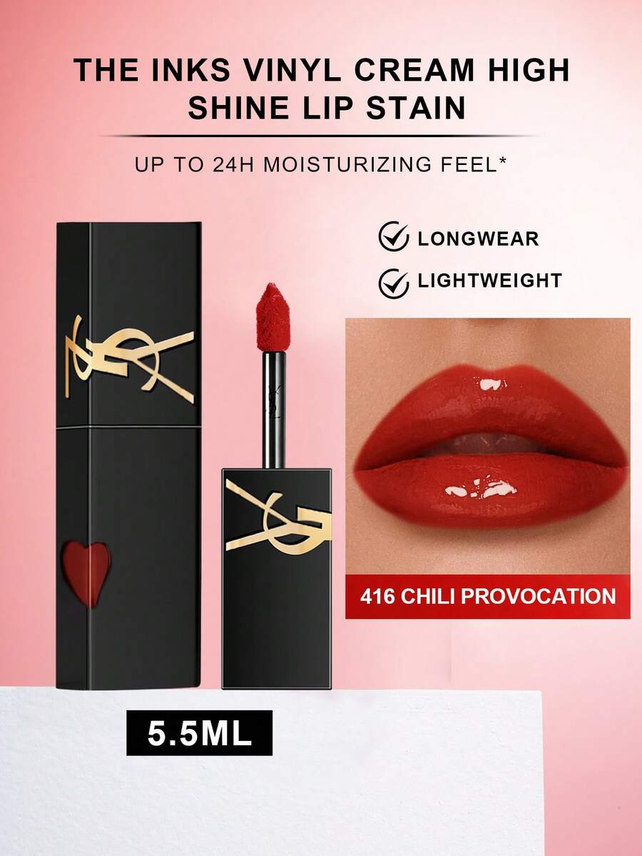Yves Saint Laurent YSL THE INKS VINYL CREAM HIGH SHINE LIP STAIN -416 - Chili Tease - 5.5ml/0.18 Fl Oz - #416 - View 1
