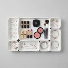 Multifunctional Cosmetics Stationery Sticky Notes Documents Organizer Storage Box, Home Office School Desktop Compartment Container For Jewelry Accessories Art Supplies Desk Organization Decor - Multicolor - View 12