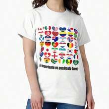 Camiseta: ¡Lo importante es divertirse! Camiseta Clásica Hearts Of Banderas Mundial 2026 - Blanco 5 - Ver 6
