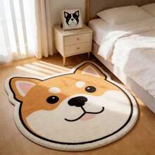 1 pieza Felpudo con forma de cabeza grande de Corgi, alfombra de piso, felpudo de bienvenida, alfombra, felpudo para exteriores, alfombra de cocina, decoración del hogar, felpudo para la puerta principal, alfombra de área, alfombra para exteriores, decoración del hogar, alfombra de área, alfombra de jardín, alfombra lavable - Multicolor 2 - Ver 1