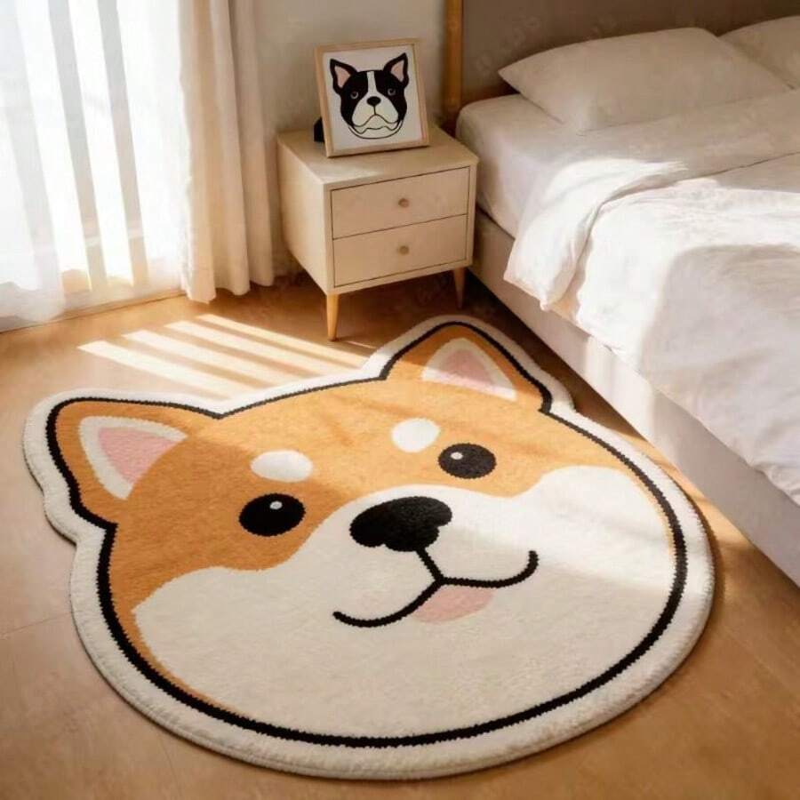1 pieza Felpudo con forma de cabeza grande de Corgi, alfombra de piso, felpudo de bienvenida, alfombra, felpudo para exteriores, alfombra de cocina, decoración del hogar, felpudo para la puerta principal, alfombra de área, alfombra para exteriores, decoración del hogar, alfombra de área, alfombra de jardín, alfombra lavable - Multicolor 2 - Ver 1