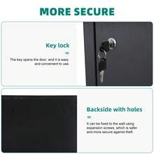 Large Lockable Parcel Box, Weatherproof Key Lock Parcel Drop Box, Outdoor Delivery Box With Secure Front Access For Multiple Packages - Black - View 5