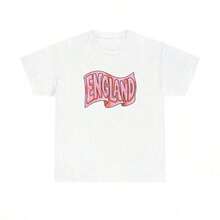 Pink Wavy England Logo T-Shirt |     Retro Script England Tee - Black - View 3