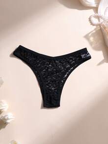 5pcs/Set Celana Dalam Wanita Seksi Berwarna-warni dengan Renda, Pinggang V, Celana Dalam Bikini Nyaman dan Bernapas - MultiWarna - View 7