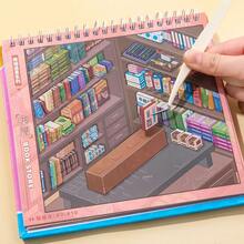 31 Pages Mini Scene Sticker Book, Cute 3D DIY Stackable Stickers, 10 Scenes (Cake Shop, Ceramic Shop, Post Office, Bookstore), Suitable For Diary, Planner, Crafts - One Size Fits All 1 - View 6