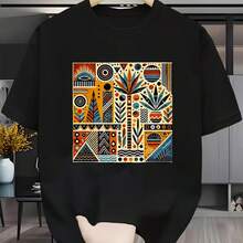 Printed T-Shirt For Men And Women - 黑色 - 查看 1