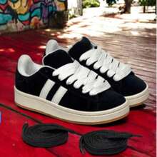 Skate Campu Shoes - Comfortable Quality - Suede - Thick Laces - 24-Hour Shipping - Mega ! - 黑色CP - 查看 3