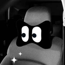 2pcs Car Headrest Covers, Eye Expression Print, Made Of Polyester & Polypropylene Fiber, Car Neck Pillow, Car Interior Accessories, Suitable For All Seasons Bone Pillow - Headrest - View 2