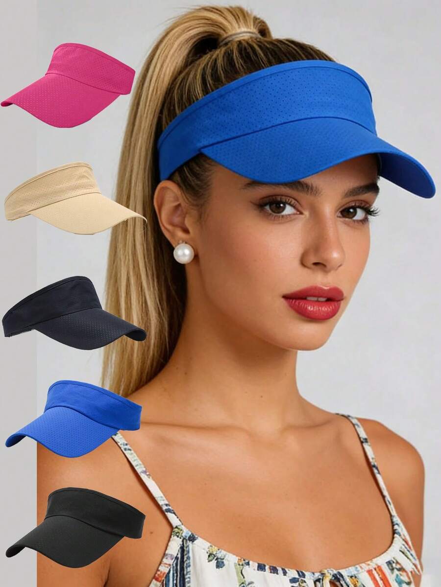 1 Peça Chapéu Esportivo Unissex - Secagem Rápida, Proteção UV, Boné de Tela Respirável, Adequado para Praia de Verão, Corrida, Atividades ao Ar Livre, Ciclismo - Multicolorido - Visão 1