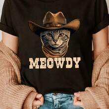Camiseta impresa para hombres y mujeres - Negro - Ver 1