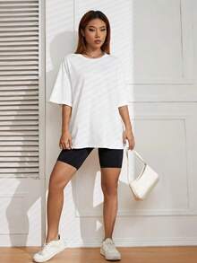 Oversized Off-Shoulder T-Shirt, Unisex - 白色 - 查看 7