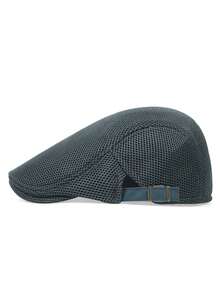 Men's Solid Color Newsboy Cap,Beach,Holiday - Dark Grey - View 4