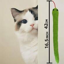 2条装软体响铃蛇形猫玩具，互动式小猫踢腿运动玩具，适合室内猫咪和小型犬，尺寸约16.5英寸（42厘米），经久耐用，适合所有猫咪品种，完美缓解无聊，爱猫人士必备猫玩具 - 彩色 - 查看 6