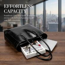 NEWHEY Mochila para portátil de 15.6 pulgadas impermeable y antirrobo con cierre magnético, gran capacidad, bolso de trabajo y viaje de cuero PU adecuado para portátil - Multicolor - Ver 9
