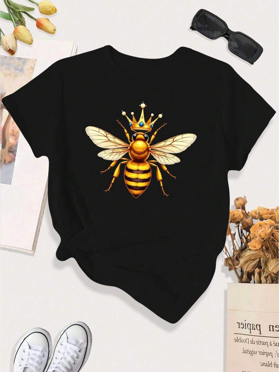 [Print Design]Majestic Realism Large Women'S Casual Sports T-Shirt By Crowned Bee[Suitable For Leisure And Sports Activities] - Multicolor - View 1