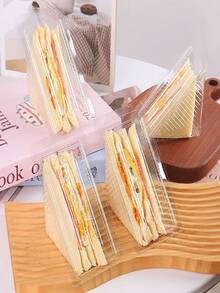 20/50个装翻盖塑料食品保鲜盒 - 加厚可堆叠防漏长方形餐盒,适用于餐厅、面包店、外卖、打包 - 可用于包装三明治、蛋糕和糕点 - 彩色 - 查看 3