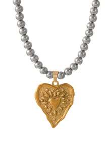 1 pieza Collar de acero de titanio con cuentas y estrella de cinco puntas para mujer, un regalo orgulloso adecuado para suministros de boda - Multicolor - Ver 10