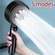 1pc 5-Mode High Pressure Shower Head, Handheld Water-Saving Strong Spray Showerhead With Rain/Pulse Spray Modes, Easy Installation - A - View 7