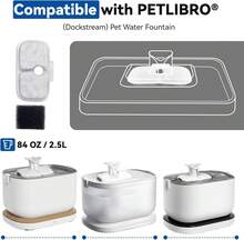 24 Packs For Petlibro Cat Water Fountain Filters Replacement, Compatible With PETLIBRO?Dockstream Cat Water Fountain PLWF005 PLWF115 PLWF105 (12 Replacement Water Filters + 12Pre-Filter Sponges) - ColorA - View 4