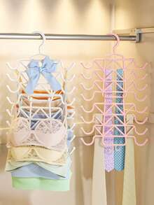 1/3 pièces Cintre multi-étages en plastique pour débardeurs, organisateur d'soutien-gorge économisant l'espace avec 18 crochets faciles d'accès. Porte-vêtements antidérapant pour camisoles, barres, cravates. Parfait pour le placard, la penderie, la maison, le dortoir, la chambre. Fournitures de rangement et d'organisation pour la maison - Voir 9