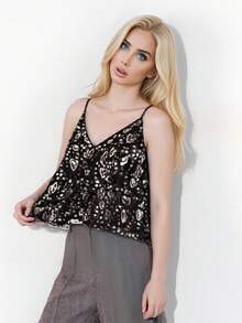 Women Tank Tops & Camis - 黑金色 - 查看 10