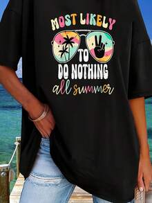 Talla Grande - Talla Grande - Diseño Urbano de Moda - Camiseta Casual para Amantes - Camiseta Divertida para Maestras - [Diseño Genial] Camisetas Divertidas para Mujer - Ropa de Talla Grande - Corte Holgado - Por favor, consulte la tabla de tallas - Negro - Ver 6