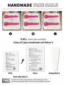 12 piezas Hechas a mano, uñas postizas, parches de uñas artificiales rojas para los dedos de los pies, verano, uñas postizas, arte de uñas cortas con uñas postizas para los dedos de los pies, presionar las uñas de los pies, arte de uñas artificiales para los pies, Día de San Valentín, regalo, primavera y verano, uñas redondas, escamas de uñas artificiales para los dedos de los pies en verano, uñas postizas, uñas postizas cortas, uñas postizas, uñas cortas, uñas postizas acrílicas, uñas postizas hechas a mano, desmontables y reutilizables - Multicolor - Ver 7