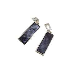 New Electroplated Cool And Unique Long Rectangular Earrings With A Light Luxury And High-End Feel, Versatile And Stylish - Gold and Black - View 3