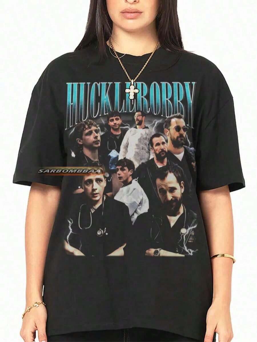 1 Piece Funny Graphic T-Shirt With Doll Design For Party, Vintage Meme T-Shirts, 90s Retro Style, Doll Face Meme T-Shirt For Men And Women, 180g 100% Cotton. - 黑色 7 - 查看 1