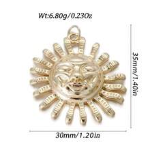 1pc Copper Fashion Angelic Sun Pendant, Unique Hip-Hop Style DIY Bracelet, Necklace, Earrings, Bag Decoration, High-End Handmade Accessory - Multicolor - View 2