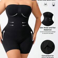 Plus Size Women Shapewear Sleeveless Jumpsuit, Tummy Control Casual - Albaricoque - Ver 2