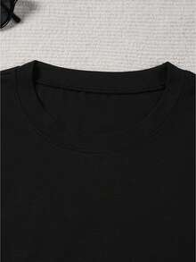Women's Oversized New York Letter Print T-Shirt - Breathable Stretch Fabric, Black With White NY Print And I NY Emblem Design, Summer Casual Wear, Machine Washable, Urban Style For New York Pride And Everyday Wear, Crew Neck, Relaxed Fit With Crown And Letter Print, Spring/Summer Casual Wear, Perfect For Outdoor Activities And Layering, Spring Wardrobe, Comfortable Material, Lightweight T-Shirt, Printed Top, Y2k T-Shirt For Fashion Lovers. - 黑色 - 查看 5