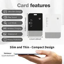 RSH IP68 Rastreador de Tarjeta Inteligente Impermeable, Buscador de Llaves y Localizador de Equipaje para Dispositivos IOS - Soporta Carga Inalámbrica, Compatible con Find My (Solo para IOS), Rastreador de Artículos Anti-Pérdida Etiqueta Inteligente para Llaves - Multicolor - Ver 11