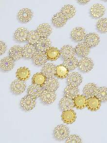20/50/80/120pcs Set Rhinestone Beads, Fashionable White AB Color Rhinestone Decorative Beads, Suitable For Crafts Making - 14mm White AB Colored Diamond - View 7