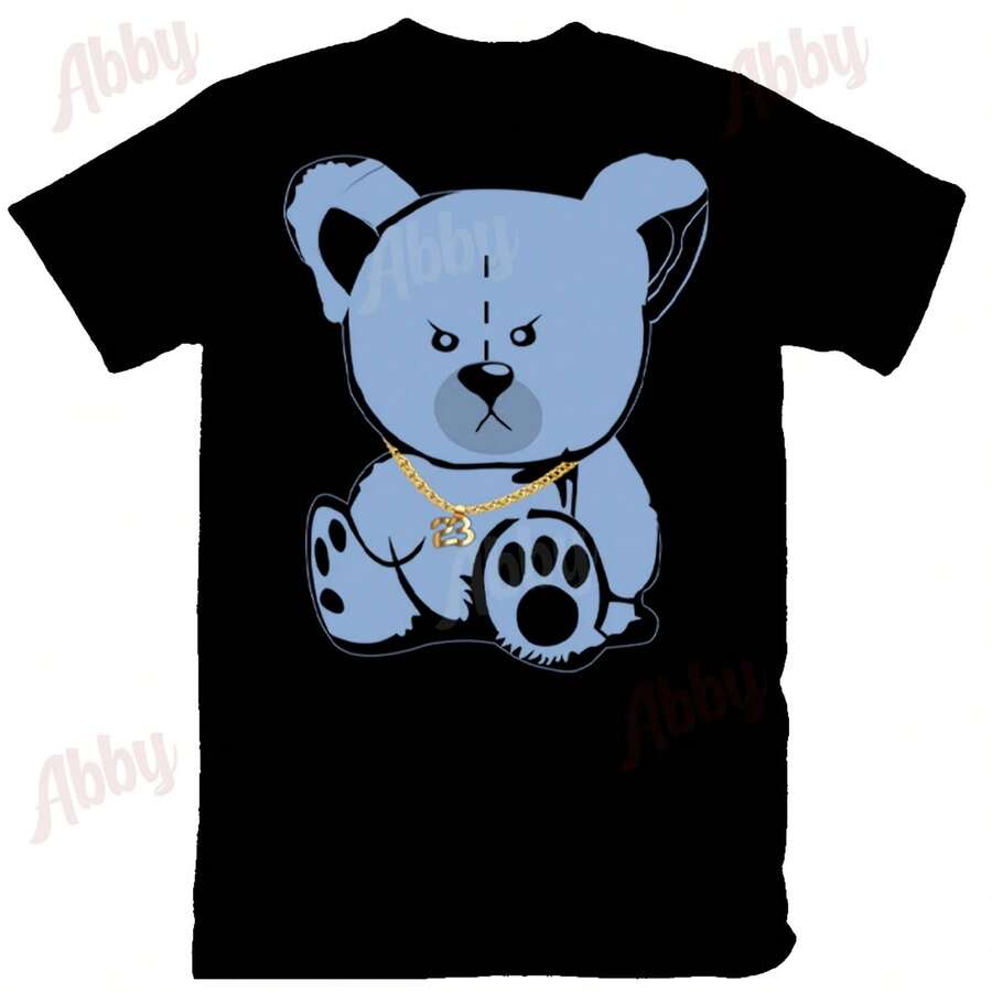 Teddy Bear T-Shirt To Match Jordans Retro 1 UNC Toe New, Retro 1 UNC Toe New T-Shirt, Jordans 1 UNC Toe New Sneaker T-Shirt - 款式 - 查看 1